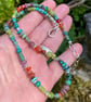 Silver and gemstone bead necklace bright summer accessory  - Image 3