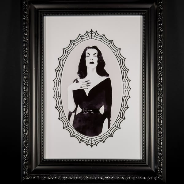 Scream Queen Of The Month: Vampira A5 Art Print