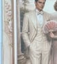 Beautiful and elegant Art Deco couple congratulations wedding card - Image 8