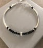Sterling Silver Black Spinel Noodle Bracelet  - Image 5