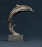 Leaping Dolphin Animal Statue Small Bronze Resin Sculpture - Image 1