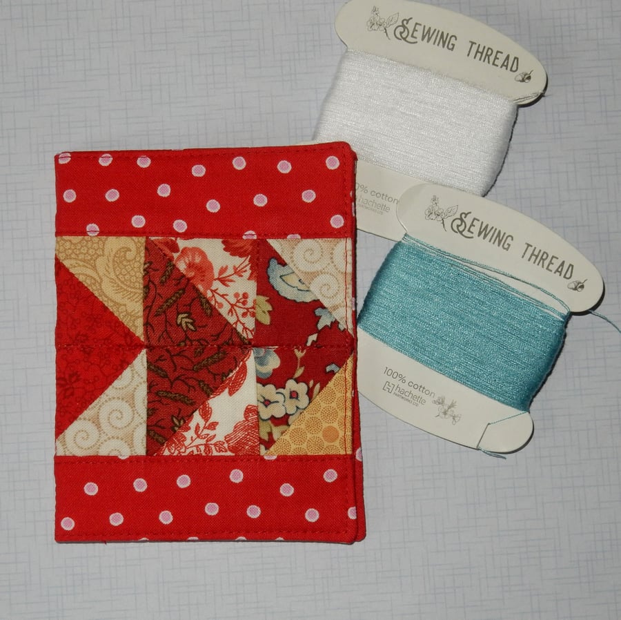 Needle case - red patchwork