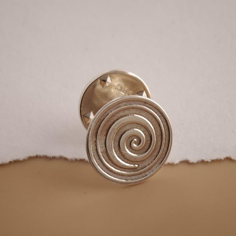 Swirl Sterling Silver Tie Pin Spiral Mens Tie Tack Meaningful Gift