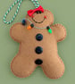 Handmade Felt Gingerbread Girl Christmas Decoration – Fairy Lights Ornament
