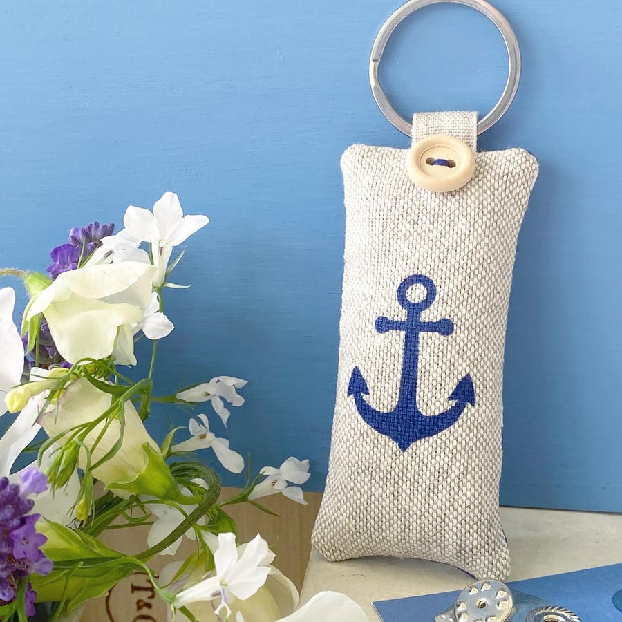 ANCHOR KEY RING - lavender, stripes