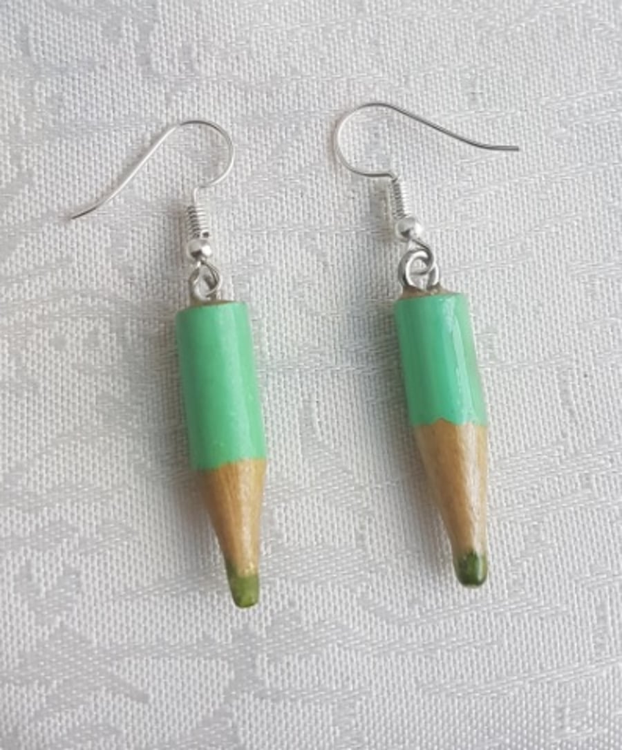 Light Green Pencil Earrings