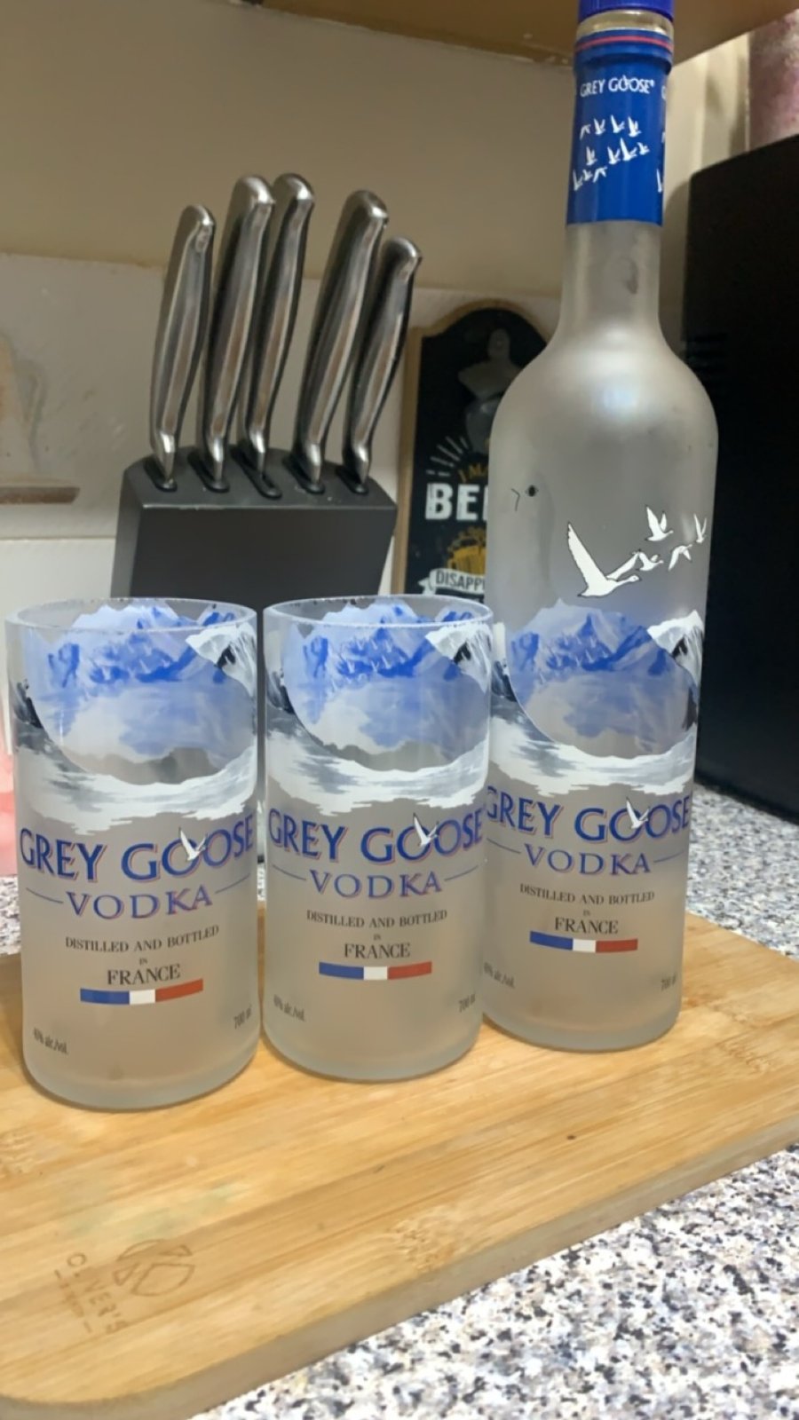 Grey Goose bottle Glass Folksy