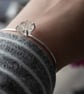 Sterling Silver Dandelion Herkimer Resin Diamond Bangle - Image 6