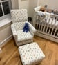 Laura Ashley Parterre Sage Green Fabric Adult Chair Armchair Floral Accent Small - Image 4