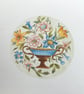 Antique button small original painting  - Image 1