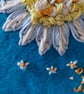 Hand embroidered flowers small picture upcycled painted frame. - Image 3