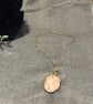 Beautiful wire wrapped white pebble pendant on adjustable olive green cord.   - Image 4
