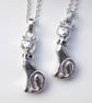Cat Necklace Personalised Sterling Silver Hallmarked  - Image 2