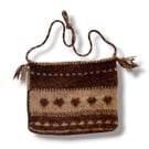 Destash Item - Handknitted and Felted Brown and Ecru Bag