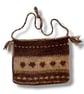 Destash Item - Handknitted and Felted Brown and Ecru Bag