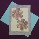 Spring blossom handmade blank card with blue envelope 