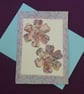 Spring blossom handmade blank card with blue envelope 