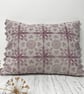 Hand Printed Organic Cotton Oblong Cushion - EIRA - Raspberry Red - Image 1