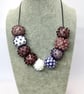 Handmade brown patterned lamp work glass beads - Image 4