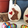 Pottery Easter Egg decoration Ceramic Easter Egg Bunny Rabbit