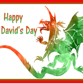 St David's Day Dragon Card A5