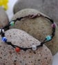 Millefiori & silver bracelet-boho & beach & surfer style (small) - Image 1