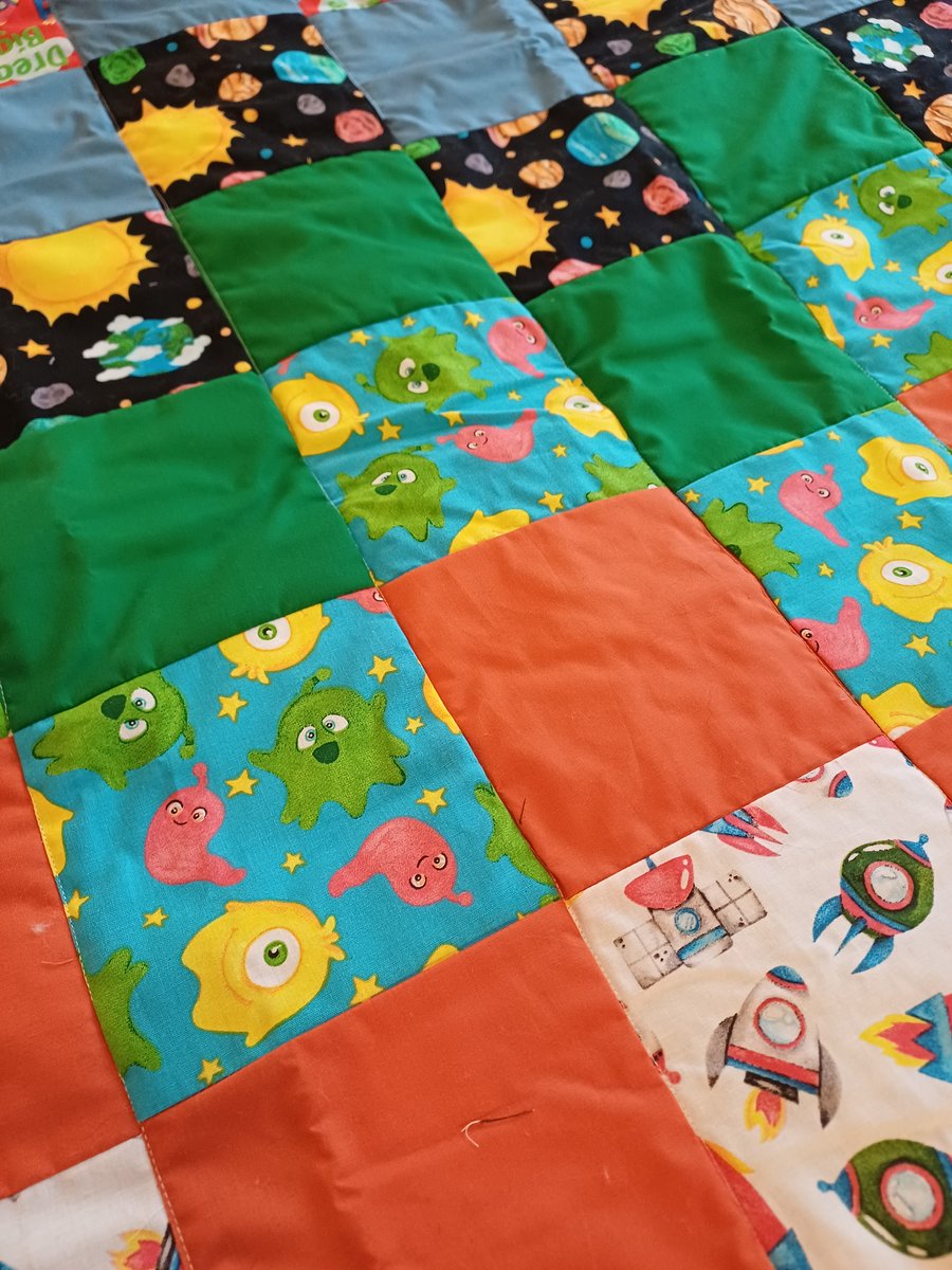 Handmade patchwork space playmat