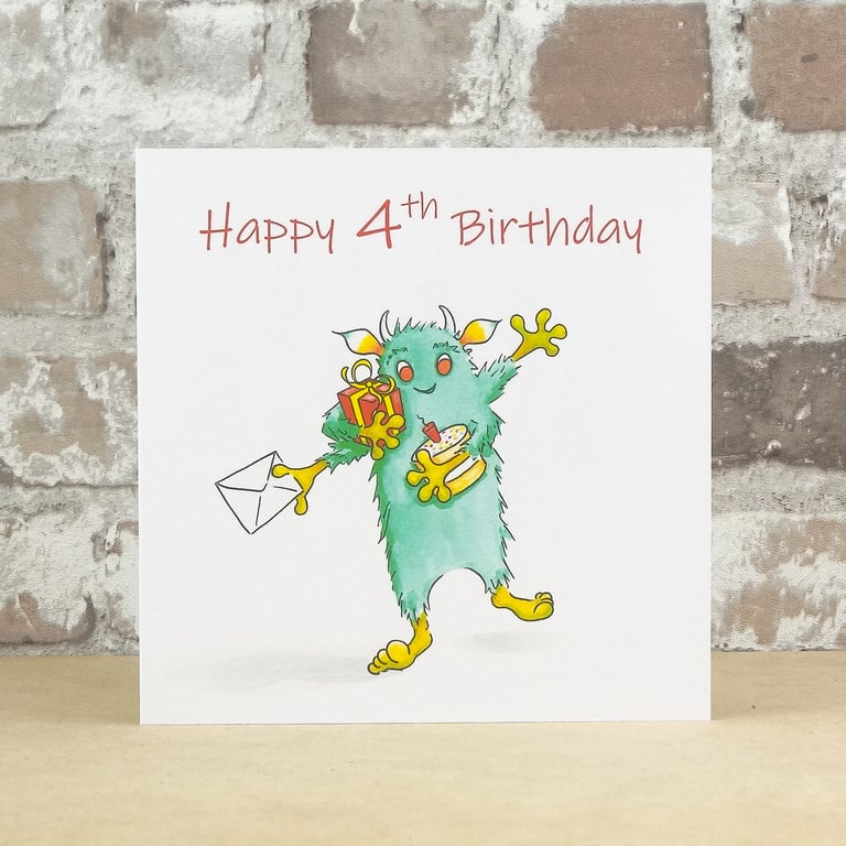 Birthday Card Monster - Personalised with any Birthday age