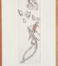 In the Pond  Original Etching with hand coloured Chine Collé - Image 2
