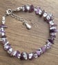 Amethyst Heart Diffuser Necklace & Quartz Chip Bracelet Set, Celestial Lavender - Image 3