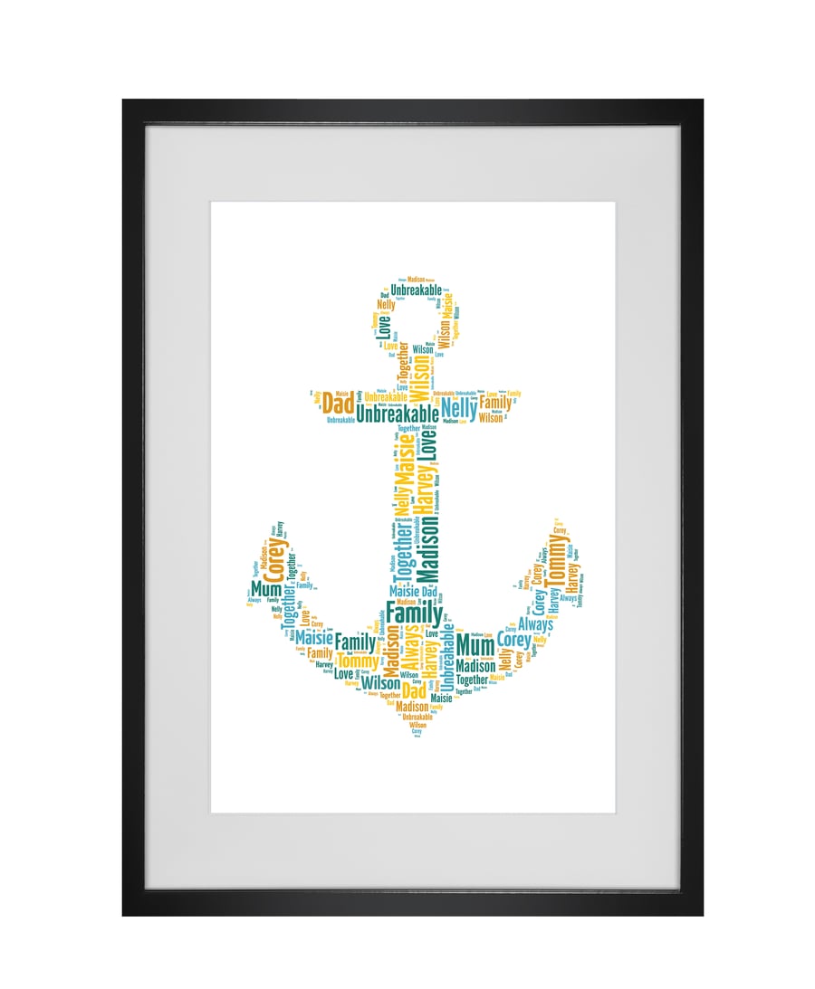 Personalised Anchor Design Word Art Gifts 