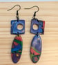 Two tiered geometric earrings dusky skies  - Image 2
