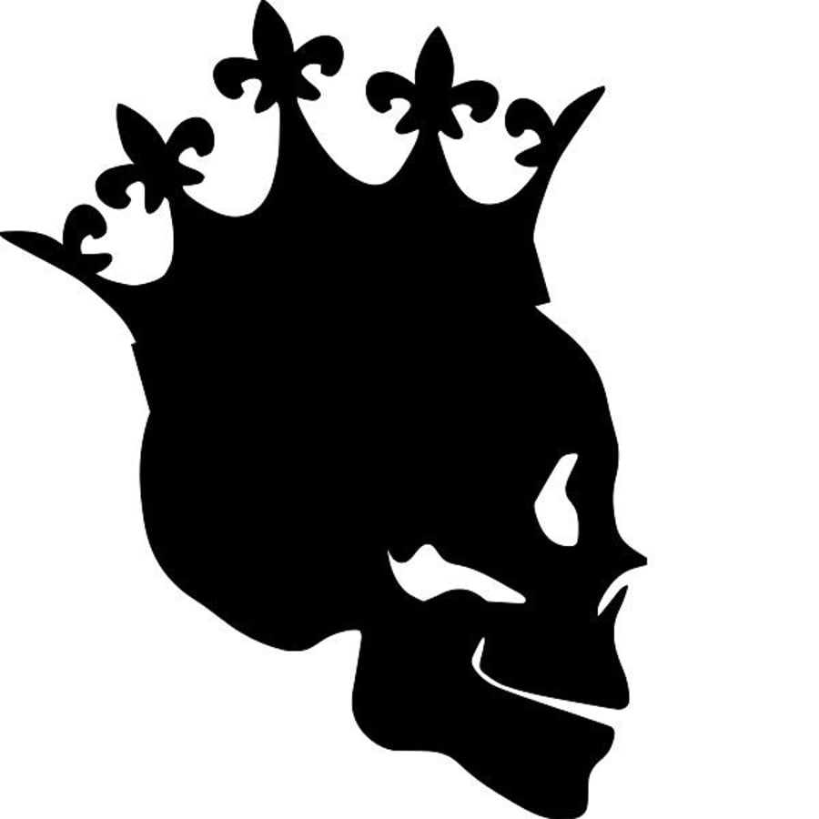 Crown Skull Stencil - RE-USABLE 7.5 x 9.5 INCH