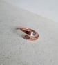 Copper Paw Print and Love Heart Wrap Around Ring - Adjustable - Hand Stamped - Image 3