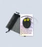 Black Emotional Support Owl Keyring, Worry Stone Fidget Keepsake Gift - Image 1