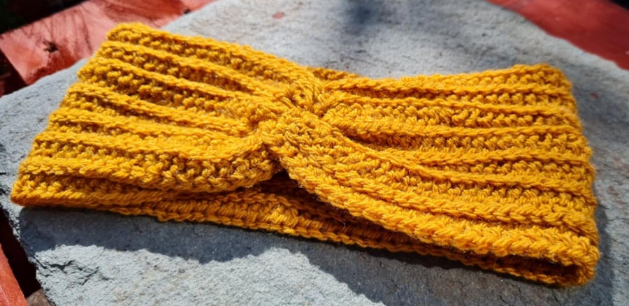 Yellow Crochet Earwarmer