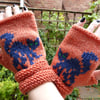 Knitting Pattern for Black Cat Fingerless Mittens