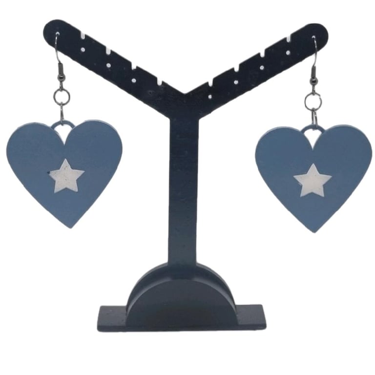 Somali flag earrings, love Somalia,  loveheart jewellery, african queen, hand pa