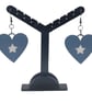 Somali flag earrings, love Somalia,  loveheart jewellery, african queen, hand pa
