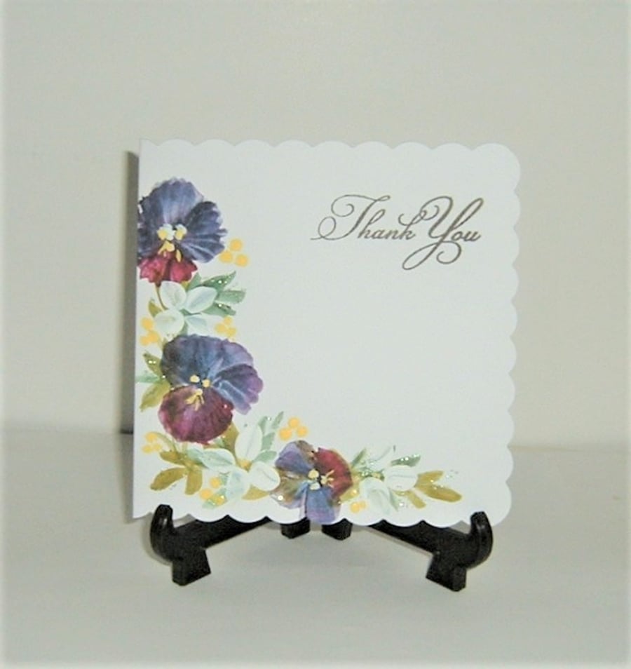 original art watercolour painted Thank You card ( ref F 316)