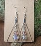 "Moonlight" - Delicate beaded sterling silver hook earrings  - Image 3