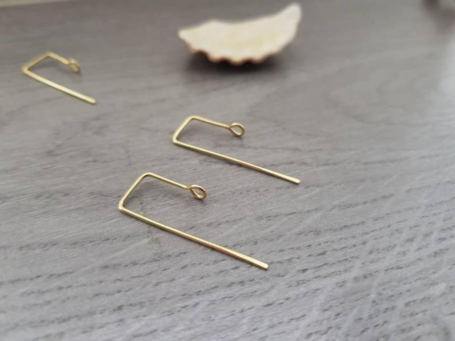 ORION - Handmade Brass Square Ear Wires - 5, 10 or 20 Pairs