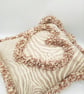 Love heart envelope 16"  cushion, cream and beige zebra effect.  - Image 2