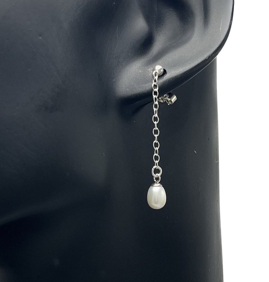 Rice Pearl Drop Earrings 