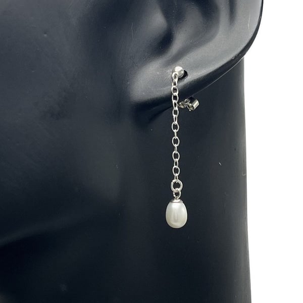 Rice Pearl Drop Earrings 