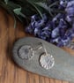 Handmade Fine Silver Drop Earrings Dandelion Clock Design - Image 3