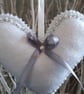 Heart hanger in white felt and silver.  - Image 4
