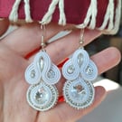 White soutache earrings
