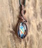 Multicoloured Natural Labradorite Copper Necklace Pendant Gift Crystal Jewellery - Image 1
