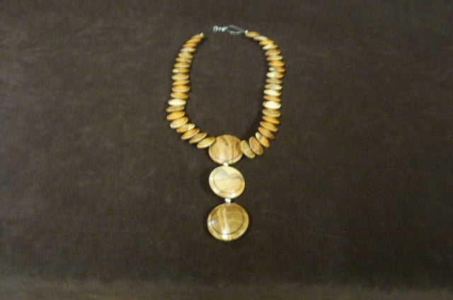 Hand made wooden necklace